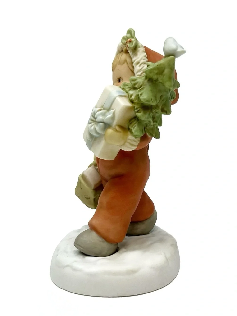 Vintage Enesco Dear Old Dear Wish You Were Here Porcelain Figurine Christmas EUC